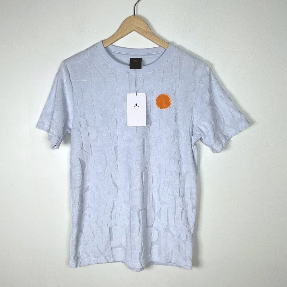 Jordan Kids Football Gray T-Shirt Top Orange Logo Size L 12-13 yrs‎ NWT